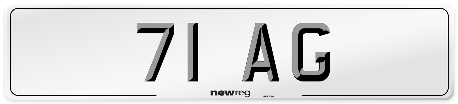 71 AG Number Plate from New Reg